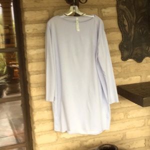 LuLulemon, ice blue, long sleeve cotton/Lycra, tunic t-shirt…gently used…..